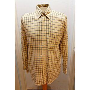 Bobby Jones Collection Men's Casual Golf Shirt L 16/36 LS Buttons Woven in Italy